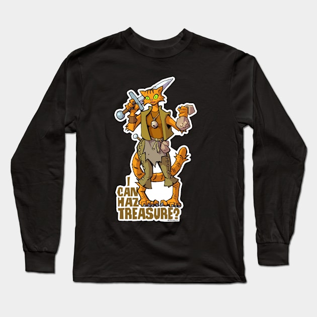 I Can Haz Treasure? Long Sleeve T-Shirt by Okumarts